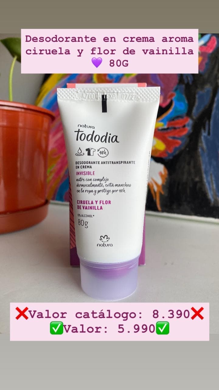Desodorante en crema ciruela y flor de vainilla